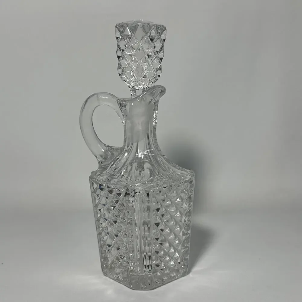 Vintage Cut Crystal Glass Decanter W/ Stopper